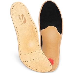 SULPO Solette ortopediche - Solette comode in vera pelle con supporto ad arco plantare per piedi piatti e metatarsi, solette per scarpe da uomo e da donna, 1 paio (beige, 43)
