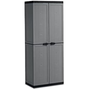 Keter Armadio Jolly Portascope, 3 Ripiani Regolabili, Grigio/Nero, 68x39x166H cm
