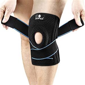 NEENCA Ginocchiera regolabile Rotulea e Ligamentare, con Stabilizzatori Laterali e Cuscinetti in Gel per Rotule-Ginocchiera Sport per Dolori al Ginocchio,Artrite, Dolore al Menisco
