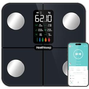 Healthkeep Bilancia Pesapersone Bilancia di Precisione con BMI Pesa Persona Bilancia Pesapersone Digitale Bluetooth