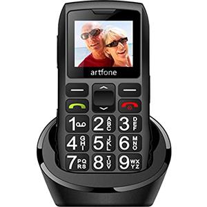 artfone C1+ Cellulare per Anziani| Telefono Dual SIM| Batteria da 1400 mAh | Telefono a pulsanti grandi con stazione di ricarica | Display a colori da 1,77 pollici