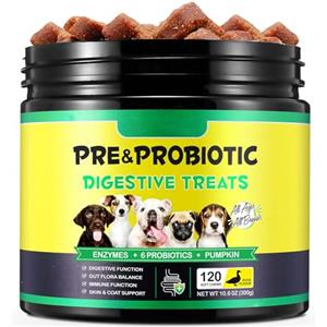 Bieyoc Probiotici per Cani, Probiotici per Cani Enzimi digestivi, Salute dell'intestino, Prurito cutaneo, Allergie, Equilibrio dei lieviti, Sistema immunitario e Supporti per la Salute Generale
