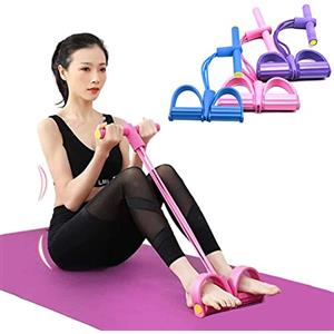 DZOZO Allenamento di resistenza multifunzione Papa elastico a 4 tubi con fascia di resistenza per sit-up Pull Rope Fitness Pedale ginnico Corda di tensione Sport Trainer Attrezzatura per gambe Fitness