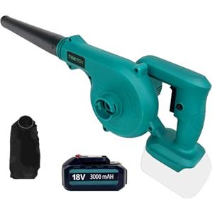 MAWIRON Soffiatore per foglie a batteria Makita 18 V, velocità dell'aria 100 km/h, portata d'aria 2,6 m³/min, aspiratore elettrico 2 in 1, con tubo da 22 cm, per bolle, aspirazione (1 batteria da 3000 mAh)