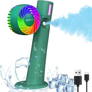 Gofemial Ventilatore Portatile Ventilatore da Tavolo, Mini USB Ventilatore a Spruzzo Silenzioso Ricaricabile Piccolo Ventilatori, Fan LED con 2 Velocità per Casa Ufficio Viaggiare Esterno
