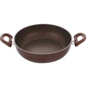 ILLA Gourmet Wok 24 cm con Rivestimento Rock 5 Strati Rinforzato con Particelle Minerali, Bronzo