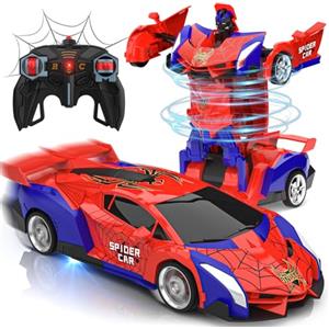 Mieryd Macchina Telecomandata, 2.4GHz Trasforma Robot & RC Auto da Corsa Radiocomandata Giochi Esterno Giocattolo, Spider Cars Macchinine per Gioco Regalo Compleanno Natale Bambino Bimbi 3 4 5 6 7 8 9 Anni