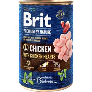Brit Premium by Nature - Cibo umido per cani adulti con pollo e cuori di pollo, 400g