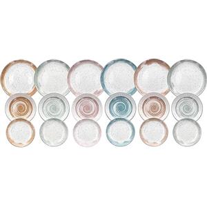 Tognana Madison Servizio Piatti in Porcellana Multicolore - Set 18 Pezzi per 6 Persone