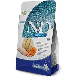 Generico ND Farmina Cibo Secco Crocchette gatto 300gr (ocean kitten merluzzo gamberetti zucca e melone)