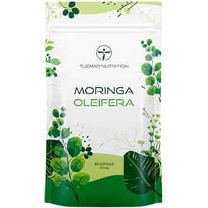 TUDIMO Moringa Oleifera Vegan - 620mg di Estratto di Foglie 100% Naturale 60 Capsule Vegetali a Disgregazione Rapida con 620 mg di Moringa Extract Supplemento Puro Pianta Polvere Qualità Premium