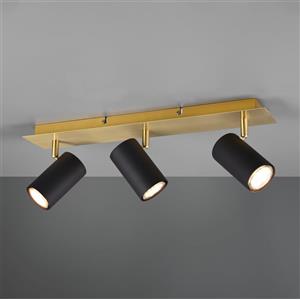 Trio Leuchten Marley Faretto Orientabile 3 Luci GU10 in Metallo Oro e Nero