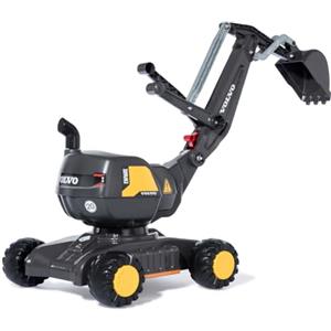 Rolly Toys rollyDigger Volvo EW160 Pala giocattolo (per bambini di 3-5 anni, pala di plastica, grigio/giallo) 421152, 102 x 43 x 74 cm