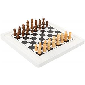 Small Foot Small Foot-11395 Scacchiera Dama e Scacchi, Legno, 2 Giochi Classici in 1, Gioco da Tavolo Giocattoli, Multicolore, 11395
