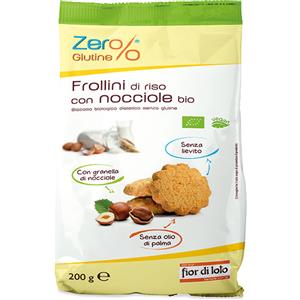 BIOTOBIO Srl Frollini di Riso con Nocciole Bio 200g - Zero% Glutine, Senza Lievito e Olio di Palma