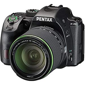 Pentax K-70 Fotocamera Kit Obiettivo, Sensore CMOS APSC da 24 mp, Monitor LCD da 3, Nero