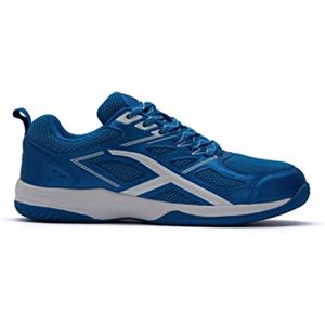 HUNDRED Xoom Scarpe da Badminton Professionali Antitraccia da Uomo | Materiale: ecopelle | Adatto per tennis indoor, squash, ping pong, basket e paddle (blu/bianco, taglia: EU 38, UK 4, US 5)