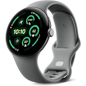 Google Pixel Watch 3 (45 mm) - Cassa in alluminio grigio opaco - Cinturino grigio verde - Wi-Fi