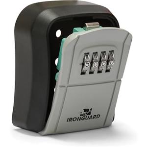 Velamp IRONGUARD IG006 - Cassetta di sicurezza per chiavi - Montaggio a parete - Contenitore standard - Resistente alle intemperie - Combinazione a 4 cifre - Ideale per chiavi ingresso casa, garage e B&B