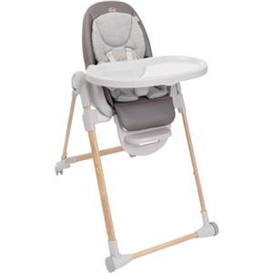 Chicco Polly Armonia Seggiolone Evolutivo Pappa per Bambini da 0 Mesi a 40 kg, Sedia Evolutiva, Seggiolone Reclinabile a Sdraietta con Altezza e Poggiapiedi Regolabili, 4 Ruote, Compatto, Marrone