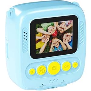 Sbyzm Macchina fotografica istantanea per bambini con stampe su carta, video HD 1080P portatile digitale per bambini, fotocamera digitale per bambini, regalo di compleanno, fotocamera giocattolo, video per