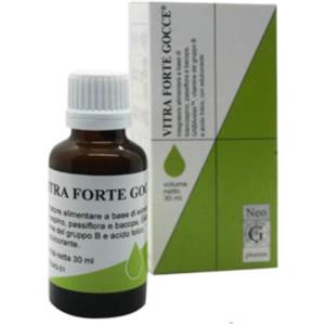 NEO G PHARMA Vitra Forte Gocce 30ml - Integratore con Biancospino, Passiflora e Bacopa per Benessere Cardiovascolare e Rilassamento