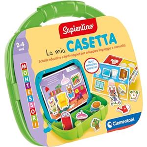 Clementoni Sapientino Montessori - Valigetta Magnetica La Mia Casetta, Gioco Educativo per Bambini 2-4 Anni, con Lavagna e 32 Magneti per Apprendere Lettere e Parole, Lingua Italiana, 16461