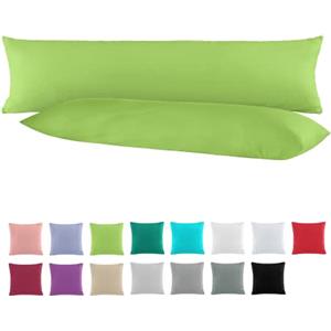 BaSaTex Confezione doppia in cotone rinforzato, 40 x 145 cm, federa per cuscino per gravidanza in 100% cotone, colore: verde