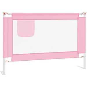 vidaXL Sponda Letto di Sicurezza per Bambini Rosa 100x25cm in Tessuto