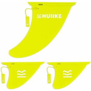 HUIIKE Pinna SUP Gonfiabile Confezione da 3 Rimovibile Pinna per SUP Aerodinamica con Blocco di Sicurezza | Accessori Stand Up Paddle | Deriva Tavola Gonfiabile | Fins per Tavola, Canoa, Kayak
