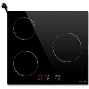 Noxton Piano Cottura Induzione 3 Fuochi,Piastra ad Elettrico 60cm Toccre Controll con Spina, 3500W Piastra Induzione di Timer,9 Livello di Potenza,Spegnimento Automatico,Indicazione Calore