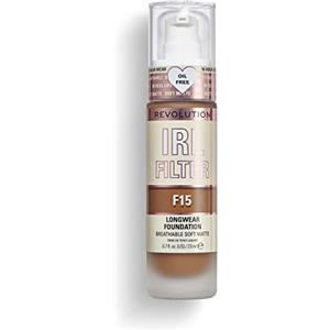 Revolution Beauty London Makeup Revolution, IRL Filter Longwear Foundation, Medium to Full Coverage, F15, 23ml