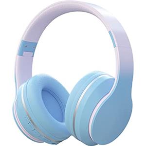 Usoun Cuffie Wireless Over-Ear, Cuffie per Bambini Bluetooth Senza Fili, cuffie bambini con Microfono, HiFi Stereo, Cuffie Wireless e Cablate, Micro SD/TF per Bambini/bambino/Adulti/Telefono/PC(Blu)