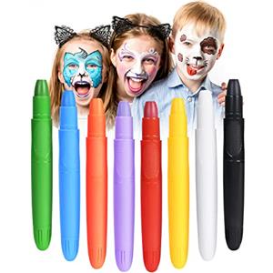 URAQT Truccabimbi, 8 Body Painting Colori, Face Painting Bambini Pittura Corpo Sicuro e Non Tossico, Halloween Matite Trucco per Carnevale, Pasqua, Cosplay, Make Up, Pancia Gravidanza(#A)