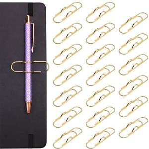 OFFCUP Portapenne con Graffetta, 20Pcs Clip per Penna, Porta Penne da Tasca, Clip per Penna Semplice in Metallo, Graffette Ufficio Penna, Portapenne Metallo per Agenda, Calendari, Taccuino