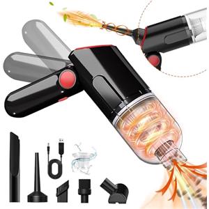 D-Lumina Aspirabriciole Senza Fili Potente, Mini Aspirapolvere Portatile per Auto 12000PA, Sistema a Doppia Filtrazione,Regolazione a 3 Marce,Adatto per la Pulizia Profonda di Auto e Case(Nero)