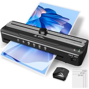 Raycial Plastificatrice A4, con 50 Sacchetti di Laminazione, Riscaldamento Veloce,5 in 1 plastificatrice a freddo e termica con taglierina per carta incorporata e arrotondatore per casa e ufficio Scuola