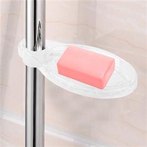 Garosa Sapone Piatti Scatola di Sapone Trasparente Rotondo Porta Sapone Acrilico Asta di Sollevamento Doccia con Foro di Scarico per Bagno Albergo Diametro 2,5 cm Colonna Doccia Applicabile