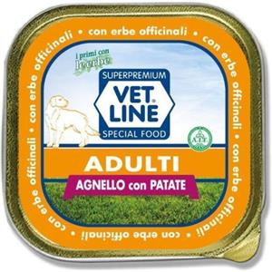 Vet Line Umido Adulti Agnello e Patate 150gr - Alimento Completo Monoproteico per Cani Adulti