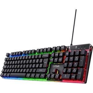 Trust Gaming GXT 835 Azor Tastiera Gaming, Layout Italiano QWERTY, USB, Anti-ghosting, Tastiera Retroilluminata LED RGB Per PC, Computer, Laptop, Mac - Nero