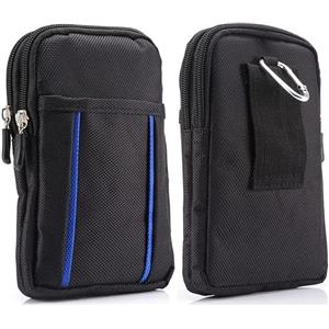 WNHTFAC Uomo Fondina Porta Cellulare da Cintura, Custodia da Cintura per Cellulare, Piccolo Borsa Cellulare da Cintura con Moschettone Sacchetto da Uomo Cintura Marsupio Telefono Borsello Portafoglio