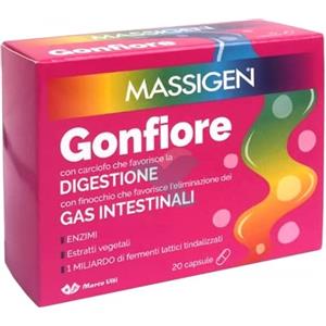 Massigen gonfiore integratore alimentare favorisce la digestione x20 capsule