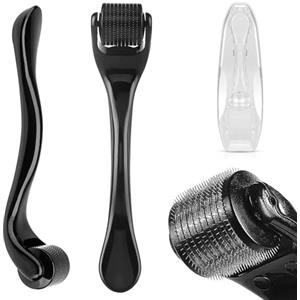 OioTuyi Rullo da bar da 0,5 mm, per la cura dei capelli e della barba, Dermaroller per la crescita dei capelli, Microneedling, Micro Needle Roller per uomini e donne, Dermaroller barba e cuoio