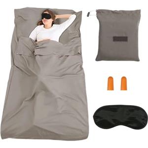 ZHYUAN Sacco Lenzuolo Ultraleggero Pelo, Sacco A Pelo Per Adulti, Con Tappi Per Le Orecchie E Maschera Per Gli Occhi, Capanna Portatile Per Backpacking, Ostelli E Cabine