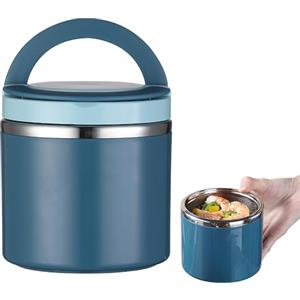 KBIBCK Contenitore termico, 1000ml Contenitore termico per alimenti caldi, Contenitore Termico con Manico, contenitore per alimenti, Thermos Alimenti Caldi in Acciaio Inox, Thermos per Alimenti
