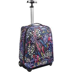 Invicta Trolley Scuola, Blu, Abstract Jungle, 2 in 1, con Spallacci Uso Zaino, Doppio Uso, Trolley e Zaini, Scuola, Viaggio, Bambine e Ragazze