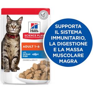 Hill's Science Plan Alimento Umido per Gatti Adulti con Pesce Oceanico - Bustina da 85g