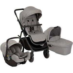 GRACO Near2Me DLX Trio Passeggino (dalla nascita fino a 4 anni circa), Seggiolino auto neonato (da 40 a 75 cm) e Navicella (dalla nascita fino a ca. 6 mesi (max. 9 kg), colore Ash