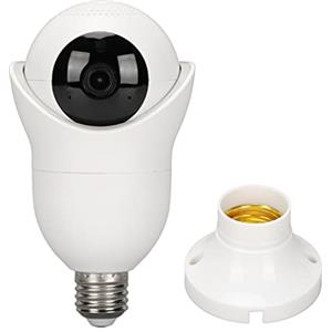 Asixxsix Telecamera di Sicurezza a Lampadina, portalampada E27 di Facile Installazione Telecamere di sorveglianza Domestica Wireless a 360° 2.4G 5G WiFi, Audio bidirezionale, Visione Notturna