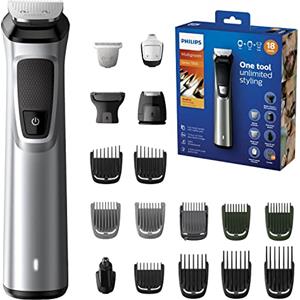 Philips Grooming Kit serie7000 MG7770/15 Tagliacapelli, Regolabarba uomo, Rifinitore Corpo/Naso/Orecchie, Impermeabile in acciaio, 18in1